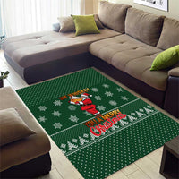 Funny Whiskey Christmas Area Rug with Santa Holding Mug and We Whiskey You a Merry Christmas Quote - Wonder Print Shop