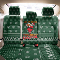Funny Whiskey Christmas Back Car Seat Cover with Santa Holding Mug and We Whiskey You a Merry Christmas Quote - Wonder Print Shop