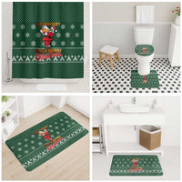 Funny Whiskey Christmas Bathroom Set with Santa Holding Mug and We Whiskey You a Merry Christmas Quote - Wonder Print Shop
