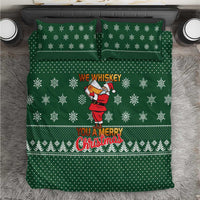 Funny Whiskey Christmas Bedding Set with Santa Holding Mug and We Whiskey You a Merry Christmas Quote - Wonder Print Shop