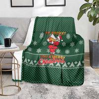Funny Whiskey Christmas Blanket with Santa Holding Mug and We Whiskey You a Merry Christmas Quote - Wonder Print Shop