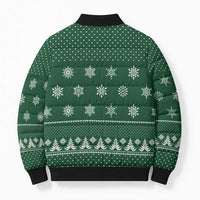 Funny Whiskey Christmas Bomber Puffer Jacket with Santa Holding Mug and We Whiskey You a Merry Christmas Quote - Wonder Print Shop