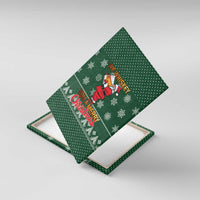 Funny Whiskey Christmas Canvas Wall Art with Santa Holding Mug and We Whiskey You a Merry Christmas Quote - Wonder Print Shop