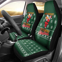 Funny Whiskey Christmas Car Seat Cover with Santa Holding Mug and We Whiskey You a Merry Christmas Quote - Wonder Print Shop
