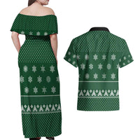 Funny Whiskey Christmas Couples Matching Off Shoulder Maxi Dress and Hawaiian Shirt with Santa Holding Mug and We Whiskey You a Merry Christmas Quote - Wonder Print Shop