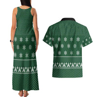 Funny Whiskey Christmas Couples Matching Tank Maxi Dress and Hawaiian Shirt with Santa Holding Mug and We Whiskey You a Merry Christmas Quote - Wonder Print Shop