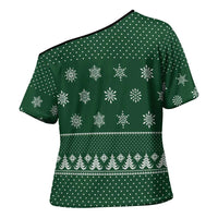 Funny Whiskey Christmas Cross Shoulder Shirt with Santa Holding Mug and We Whiskey You a Merry Christmas Quote - Wonder Print Shop