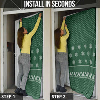 Funny Whiskey Christmas Door Cover with Santa Holding Mug and We Whiskey You a Merry Christmas Quote - Wonder Print Shop