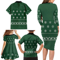 Funny Whiskey Christmas Family Matching Long Sleeve Bodycon Dress and Hawaiian Shirt with Santa Holding Mug and We Whiskey You a Merry Christmas Quote - Wonder Print Shop