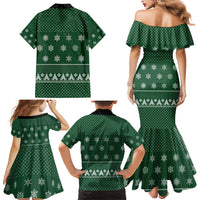 Funny Whiskey Christmas Family Matching Mermaid Dress and Hawaiian Shirt with Santa Holding Mug and We Whiskey You a Merry Christmas Quote - Wonder Print Shop