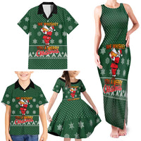 Funny Whiskey Christmas Family Matching Tank Maxi Dress and Hawaiian Shirt with Santa Holding Mug and We Whiskey You a Merry Christmas Quote - Wonder Print Shop