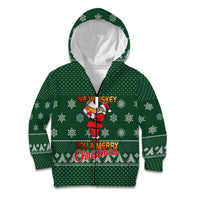 Funny Whiskey Christmas Kid Hoodie with Santa Holding Mug and We Whiskey You a Merry Christmas Quote - Wonder Print Shop