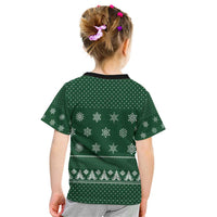 Funny Whiskey Christmas Kid T Shirt with Santa Holding Mug and We Whiskey You a Merry Christmas Quote - Wonder Print Shop