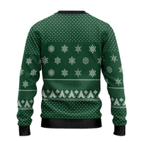 Funny Whiskey Christmas Ugly Christmas Sweater with Santa Holding Mug and We Whiskey You a Merry Christmas Quote - Wonder Print Shop