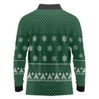 Funny Whiskey Christmas Long Sleeve Polo Shirt with Santa Holding Mug and We Whiskey You a Merry Christmas Quote - Wonder Print Shop