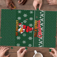 Funny Whiskey Christmas Puzzle with Santa Holding Mug and We Whiskey You a Merry Christmas Quote - Wonder Print Shop