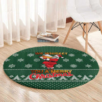Funny Whiskey Christmas Round Carpet with Santa Holding Mug and We Whiskey You a Merry Christmas Quote - Wonder Print Shop
