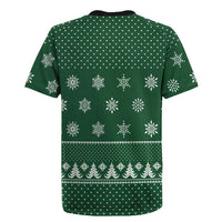 Funny Whiskey Christmas Rugby Jersey with Santa Holding Mug and We Whiskey You a Merry Christmas Quote - Wonder Print Shop