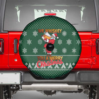 Funny Whiskey Christmas Spare Tire Cover with Santa Holding Mug and We Whiskey You a Merry Christmas Quote - Wonder Print Shop
