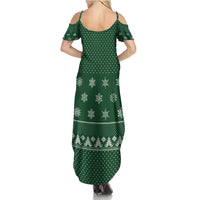 Funny Whiskey Christmas Summer Maxi Dress with Santa Holding Mug and We Whiskey You a Merry Christmas Quote - Wonder Print Shop