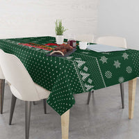Funny Whiskey Christmas Tablecloth with Santa Holding Mug and We Whiskey You a Merry Christmas Quote - Wonder Print Shop