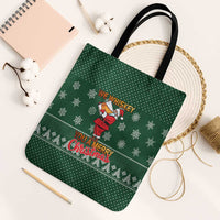 Funny Whiskey Christmas Tote Bag with Santa Holding Mug and We Whiskey You a Merry Christmas Quote - Wonder Print Shop