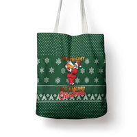 Funny Whiskey Christmas Tote Bag with Santa Holding Mug and We Whiskey You a Merry Christmas Quote - Wonder Print Shop