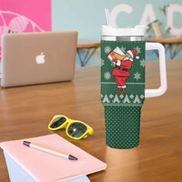Funny Whiskey Christmas Tumbler With Handle with Santa Holding Mug and We Whiskey You a Merry Christmas Quote - Wonder Print Shop