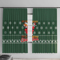 Funny Whiskey Christmas Window Curtain with Santa Holding Mug and We Whiskey You a Merry Christmas Quote - Wonder Print Shop