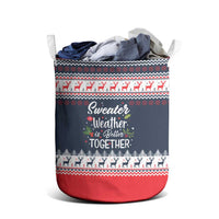 Sweater Weather Christmas Laundry Basket with Better Together Quote and Reindeer Snowflake - Wonder Print Shop