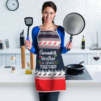 Sweater Weather Christmas Apron with Better Together Quote and Reindeer Snowflake - Wonder Print Shop