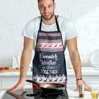 Sweater Weather Christmas Apron with Better Together Quote and Reindeer Snowflake - Wonder Print Shop