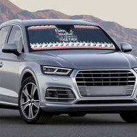 Sweater Weather Christmas Auto Sun Shade with Better Together Quote and Reindeer Snowflake - Wonder Print Shop