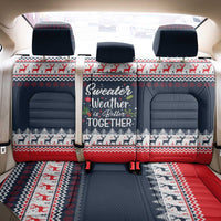 Sweater Weather Christmas Back Car Seat Cover with Better Together Quote and Reindeer Snowflake - Wonder Print Shop