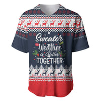 Sweater Weather Christmas Baseball Jersey with Better Together Quote and Reindeer Snowflake - Wonder Print Shop
