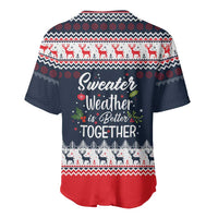 Sweater Weather Christmas Baseball Jersey with Better Together Quote and Reindeer Snowflake - Wonder Print Shop