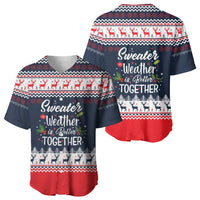 Sweater Weather Christmas Baseball Jersey with Better Together Quote and Reindeer Snowflake - Wonder Print Shop