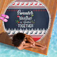 Sweater Weather Christmas Beach Blanket with Better Together Quote and Reindeer Snowflake - Wonder Print Shop