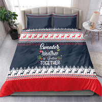 Sweater Weather Christmas Bedding Set with Better Together Quote and Reindeer Snowflake - Wonder Print Shop