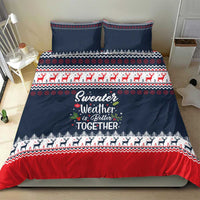 Sweater Weather Christmas Bedding Set with Better Together Quote and Reindeer Snowflake - Wonder Print Shop