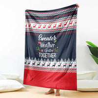 Sweater Weather Christmas Blanket with Better Together Quote and Reindeer Snowflake - Wonder Print Shop