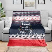Sweater Weather Christmas Blanket with Better Together Quote and Reindeer Snowflake - Wonder Print Shop
