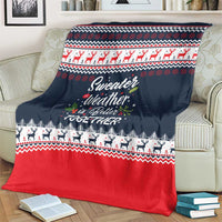 Sweater Weather Christmas Blanket with Better Together Quote and Reindeer Snowflake - Wonder Print Shop