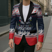 Sweater Weather Christmas Blazer with Better Together Quote and Reindeer Snowflake - Wonder Print Shop