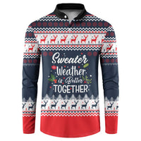 Sweater Weather Christmas Button Sweatshirt with Better Together Quote and Reindeer Snowflake - Wonder Print Shop