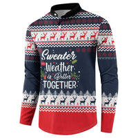 Sweater Weather Christmas Button Sweatshirt with Better Together Quote and Reindeer Snowflake - Wonder Print Shop