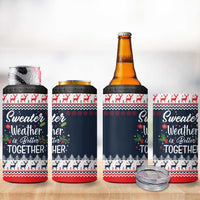 Sweater Weather Christmas 4 in 1 Can Cooler Tumbler with Better Together Quote and Reindeer Snowflake - Wonder Print Shop
