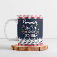 Sweater Weather Christmas Ceramic Mug with Better Together Quote and Reindeer Snowflake - Wonder Print Shop