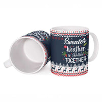 Sweater Weather Christmas Ceramic Mug with Better Together Quote and Reindeer Snowflake - Wonder Print Shop