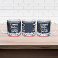 Sweater Weather Christmas Ceramic Mug with Better Together Quote and Reindeer Snowflake - Wonder Print Shop